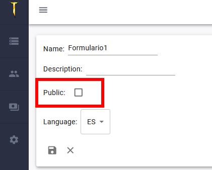 Menú Nexus configurar formulario
